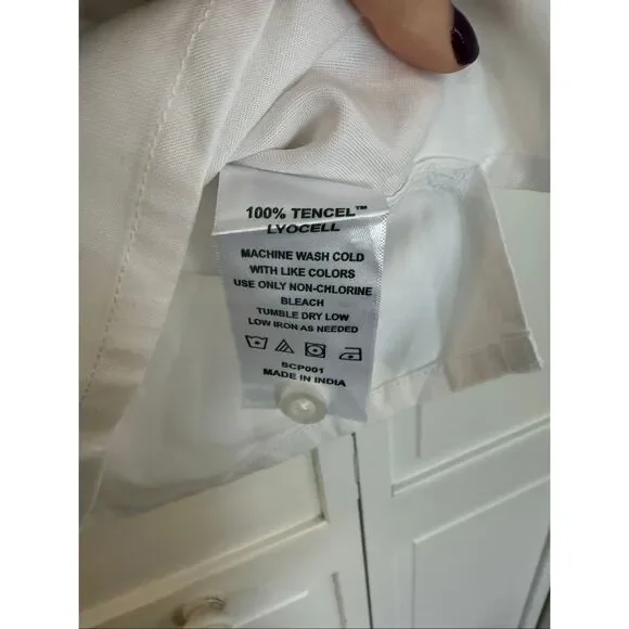 Quince NWT vintage tencel wash camp shirt size large white - Picture 7 of 11